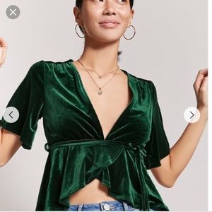 NWOT f21 velvet shirt